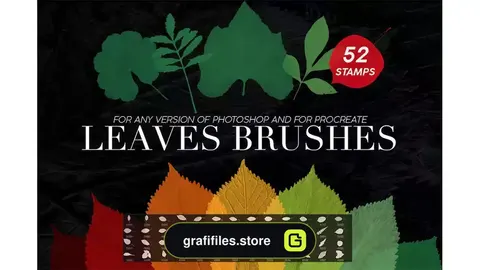 براش برگ درخت فتوشاپ Leaves Photoshop Stamp Brushes