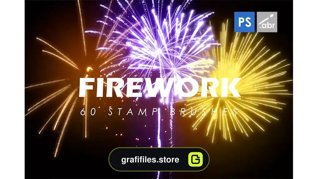 براش آتش بازی فتوشاپ Firework Stamp Brushes