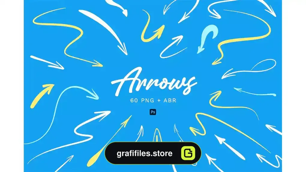 براش فلش فتوشاپ Hand Drawn Arrows - PNG and Stamps