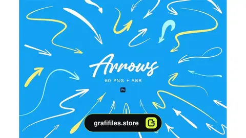 براش فلش فتوشاپ Hand Drawn Arrows - PNG and Stamps