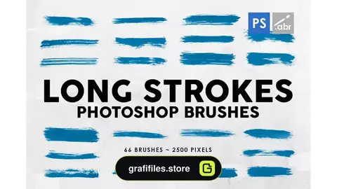 براش جوهر فتوشاپ Long Ink Strokes Photoshop Stamp Brushes