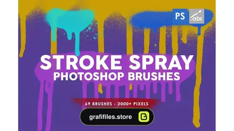 براش اسپری فتوشاپ Stroke Spray Photoshop Stamp Brushes
