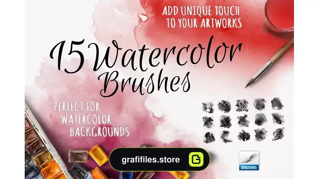 براش آبرنگ فتوشاپ Watercolor Handmade Brushes