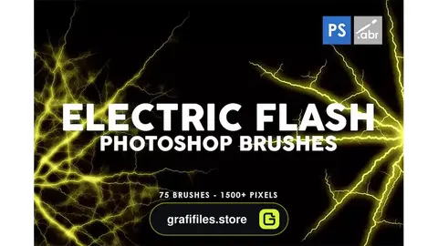 براش الکتریسیته فتوشاپ Electric Flash Photoshop Stamp Brushes