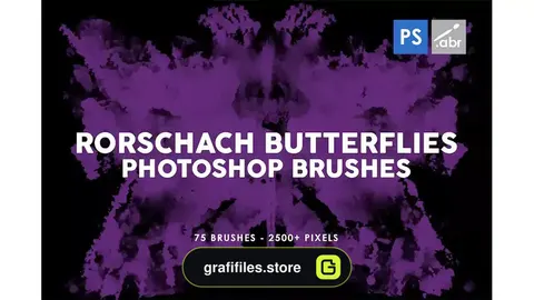 براش پروانه فتوشاپ Rorschach Butterflies Photoshop Brushes