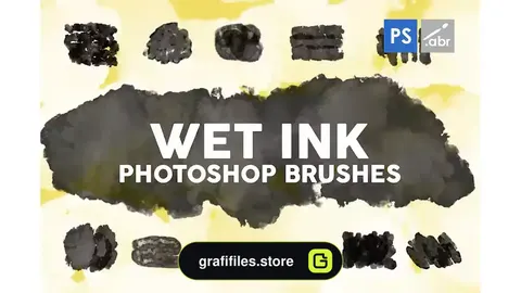 براش جوهر فتوشاپ Wet Ink Photoshop Stamp Brushes