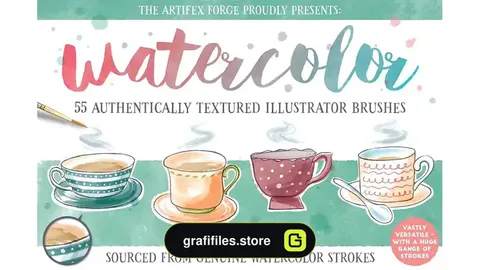 براش آبرنگ ایلوستریتور Watercolor Brushes