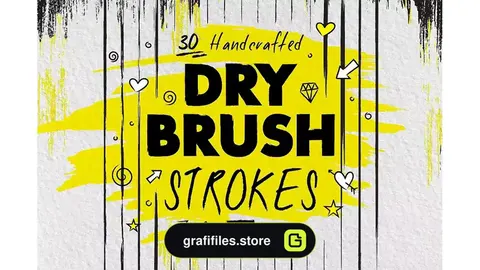 براش قلمو ایلوستریتور DRY BRUSH Strokes for Illustrator
