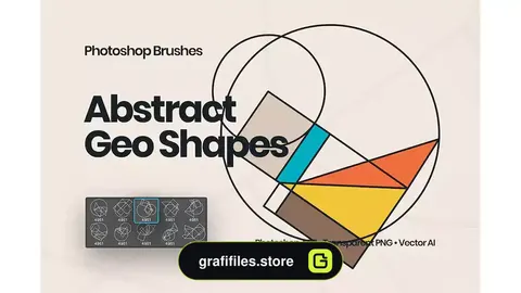 براش اشکال هندسی انتزاعی Abstract Geometric Shapes Photoshop Brushes