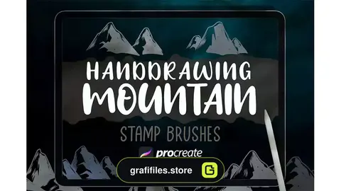 براش کوه پروکریت Adventure Mountain Stamp Brush Procreate