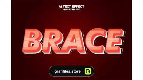 افکت متن سه بعدی Brace 3d Text Effect