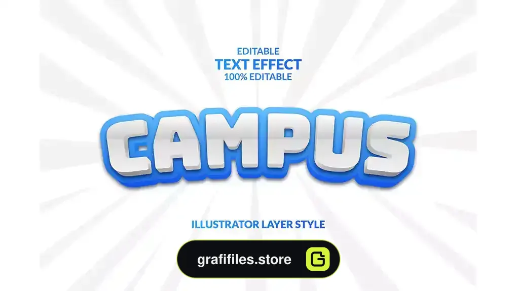 افکت متن ایلوستریتور Campus Illustrator Editable Text Effect