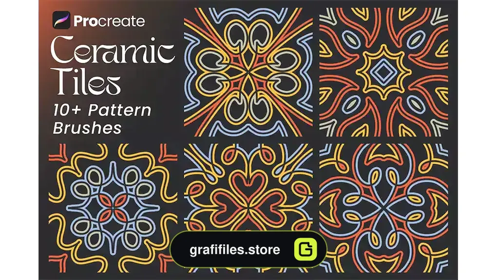 براش کاشی و سرامیک پروکریت Ceramic Tiles Procreate Brushes