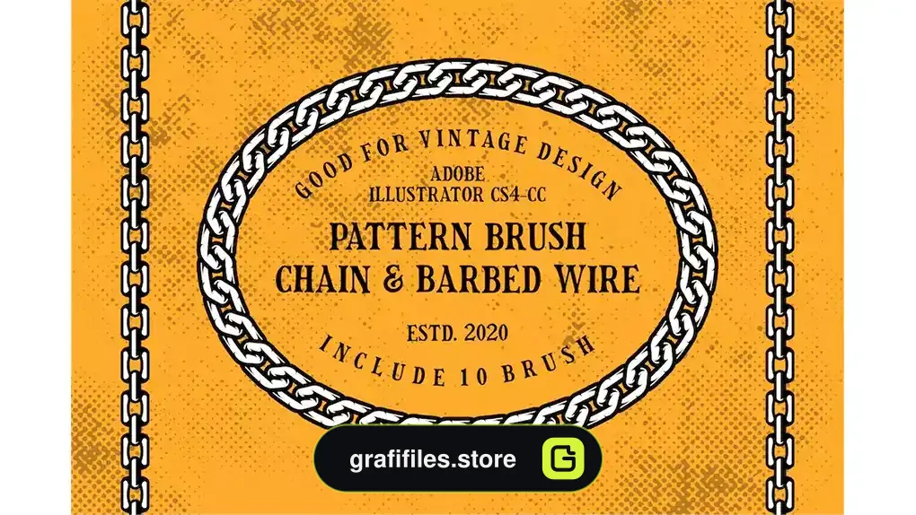براش ایلوستریتور زنجیر و سیم خاردار Chain and Barbed Wire Pattern Brushes Illustrator