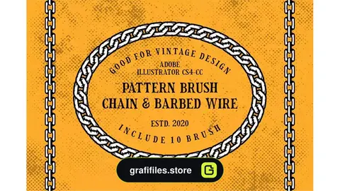 براش ایلوستریتور زنجیر و سیم خاردار Chain and Barbed Wire Pattern Brushes Illustrator