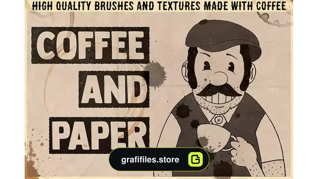 براش قهوه و کاغذ فتوشاپ Coffee&Paper - Handcrafted Collection