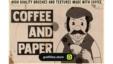 براش قهوه و کاغذ فتوشاپ Coffee&Paper - Handcrafted Collection