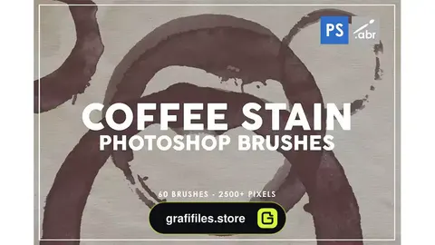 براش لکه قهوه فتوشاپ Coffee Stain Photoshop Brushes