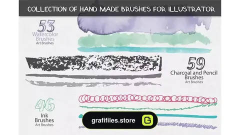 دانلود براش ایلوستریتور Collection of Hand Made Brushes