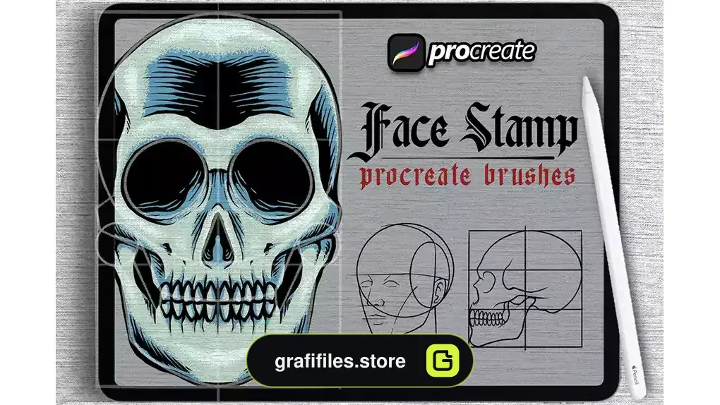 براش پروکریت طرح چهره Dans Face Sketch Brush Procreate