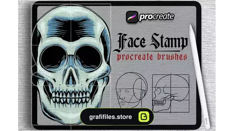 براش پروکریت طرح چهره Dans Face Sketch Brush Procreate