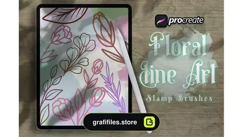 براش گل پروکریت Dans Floral Stamp Brush Procreate