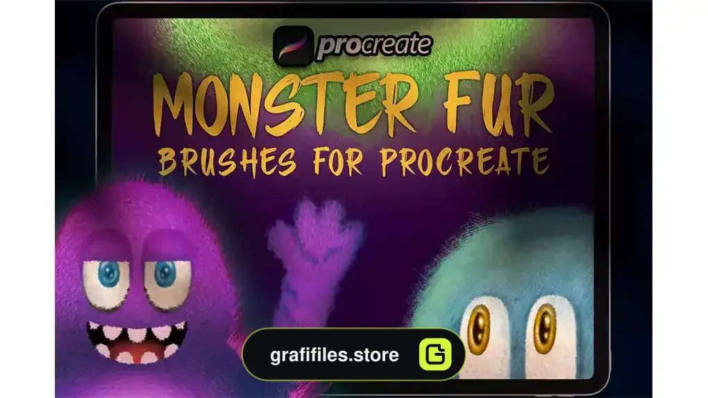 براش هیولا خزدار پروکریت Dans Monster furry Brush Procreate