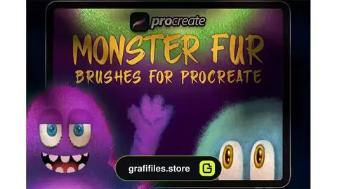 براش هیولا خزدار پروکریت Dans Monster furry Brush Procreate