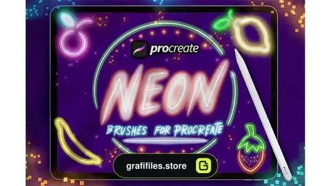 براش نور نئون پروکریت Dans Neon Light Brush Procreate