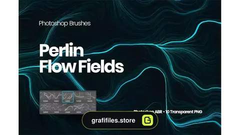 دانلود براش فتوشاپ خطوط الکتریسیته Digital Perlin Flow Fields Photoshop Brushes