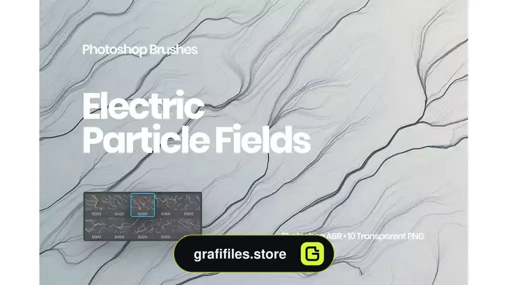 براش جرقه الکتریسیته فتوشاپ Electric Particle Fields Brushes Photoshop Brushes