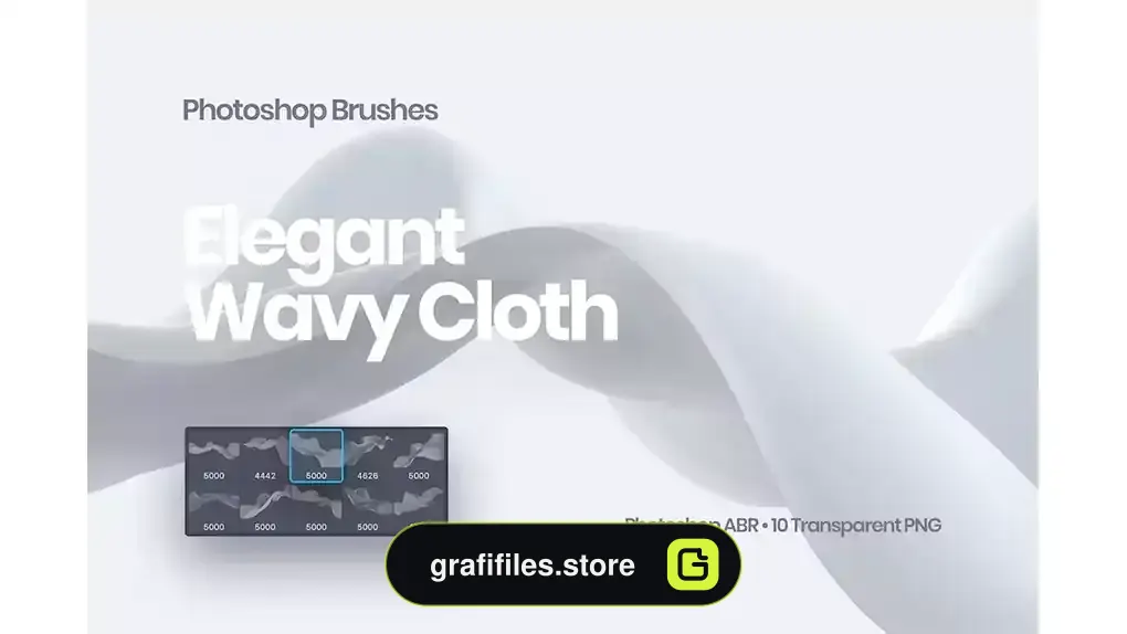 براش پارچه فتوشاپ Elegant Wavy Cloth Photoshop Brushes
