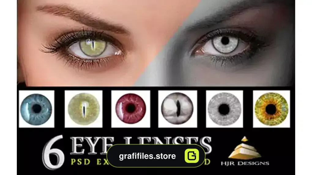 براش مژه و لنز چشم فتوشاپ EYE-Lenses & EYElashes Brushes