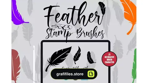 براش برگ درخت فتوشاپ Feather | Stamp Brush