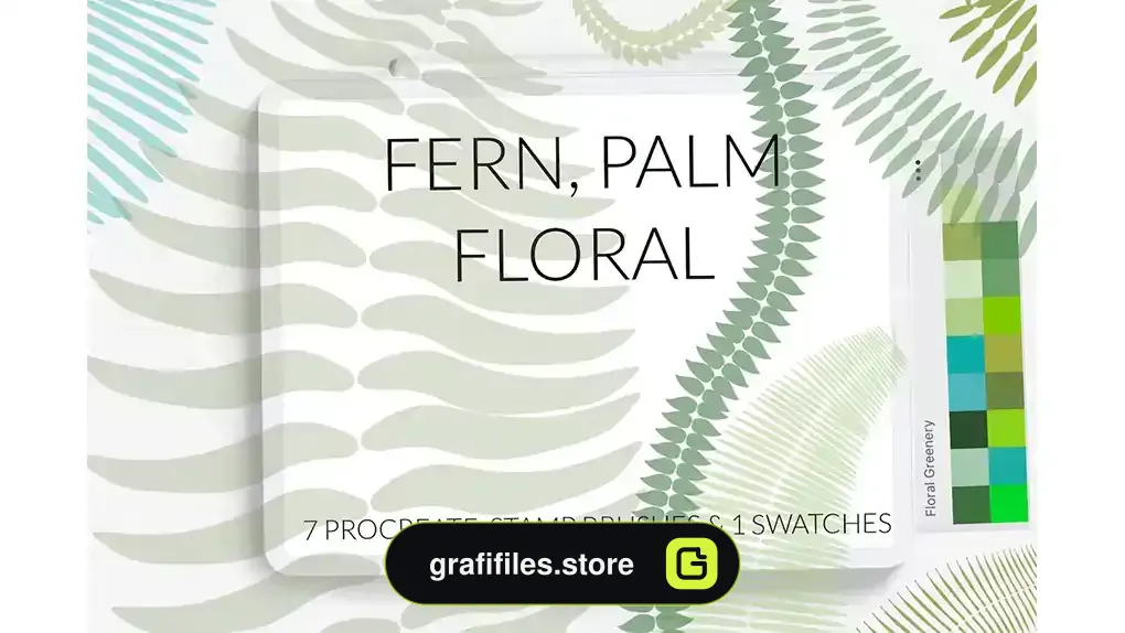 براش پروکریت سرخس Fern palm Procreate brushes, exotic jungle brushes
