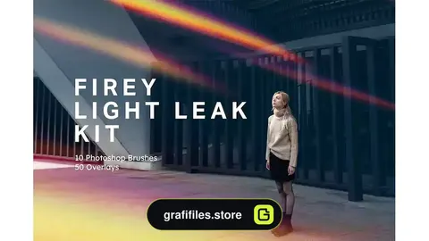 براش نور فتوشاپ Firey Light Leak Kit - 10 Brushes & 50 Overlays