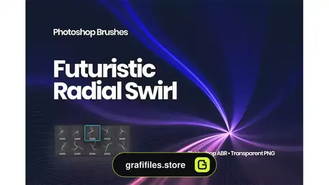 براش خطوط چرخشی شعاعی Futuristic Radial Swirl Photoshop Brushes