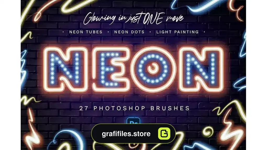 براش نور نئون فتوشاپ Glowing Neon Photoshop Brushes