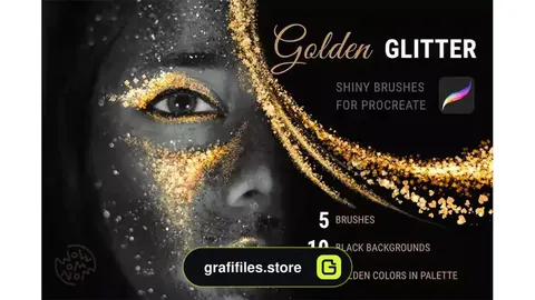براش طلا پروکریت Golden Glitter | Procreate Brushes