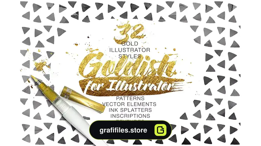 براش طلا ایلوستریتور Goldish Kit. For Illustrator+Extras
