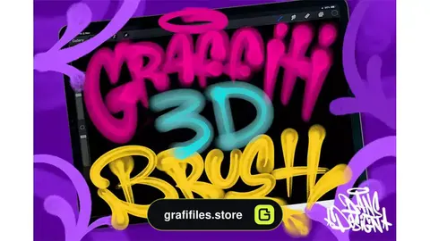 براش پروکریت گرافیتی سه بعدی Graffiti 3D Procreate Brush