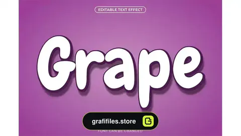 افکت متن ایلوستریتور Grape Text effect