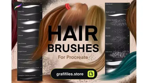 براش مو پروکریت Hair Brushes For Procreate