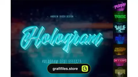استایل متن هولوگرام Hologram Text Effects