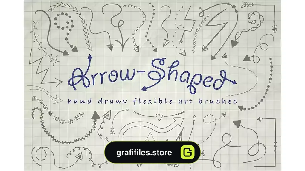 براش فلش ایلوستریتور Illustrator Arrow-Shaped Art Brushes