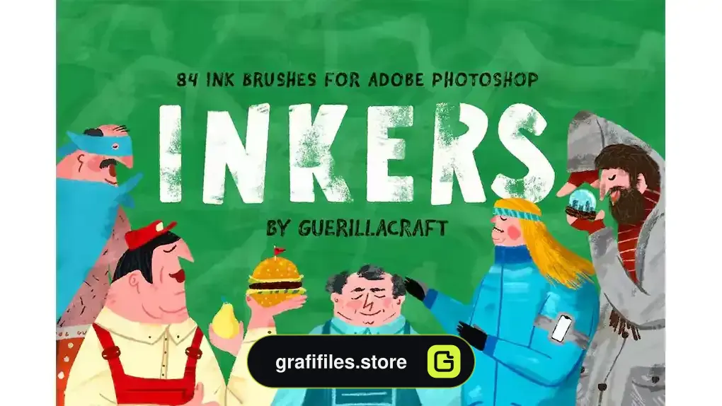 براش جوهر فتوشاپ Inkers Brushes for Adobe Photoshop