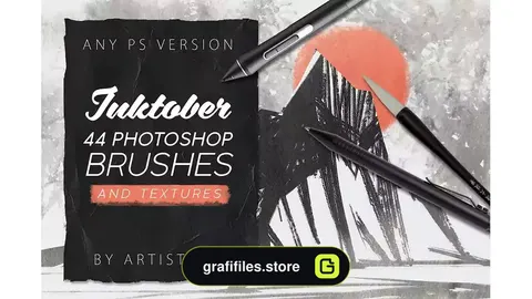 براش قلمو جوهری فتوشاپ Inktober 2019 Photoshop Brushes