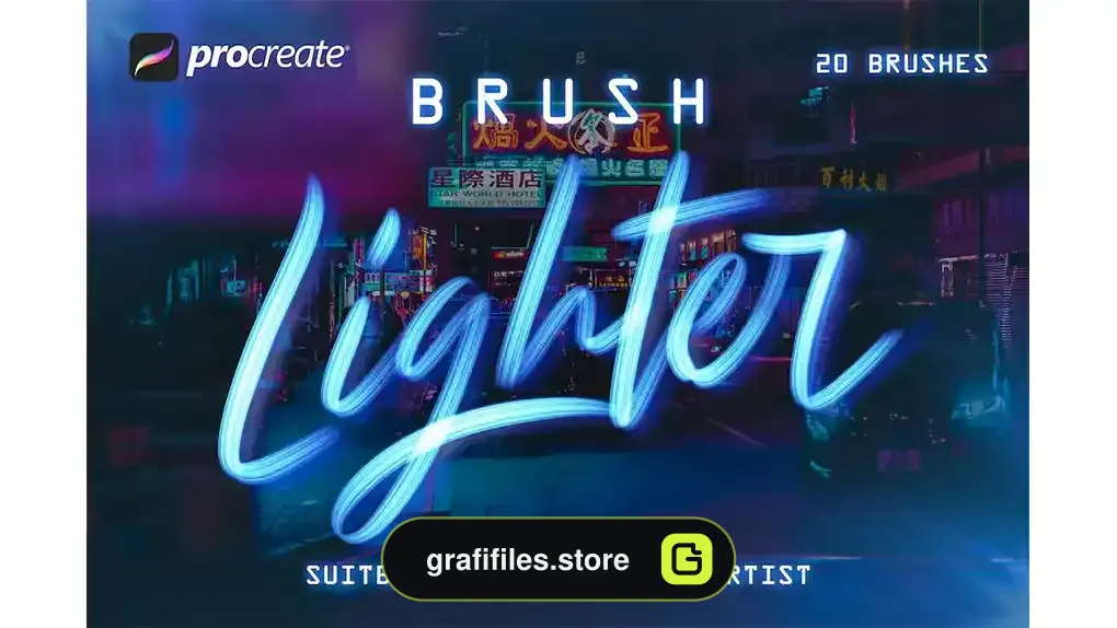 براش نور نئون پروکریت Lighter Brushes - Procreate Brush