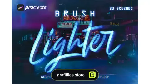 براش نور نئون پروکریت Lighter Brushes - Procreate Brush