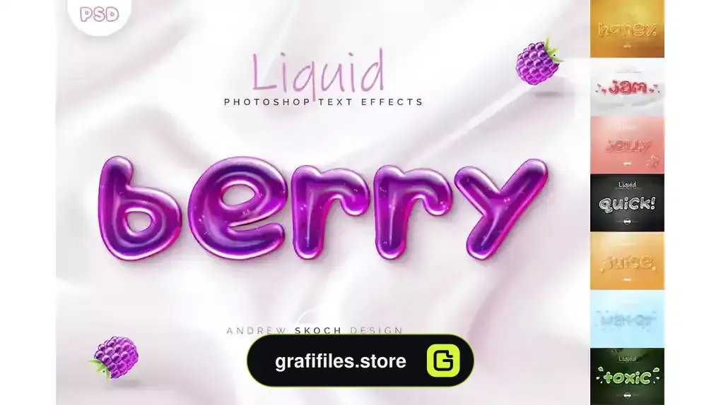 استایل متن مایع رنگی Liquid Tasty Text Effects